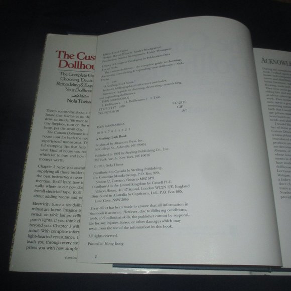 The Custom Dollhouse: The Complete Guide Hardcover book (1991) w/ dust cover - Picture 3 of 6